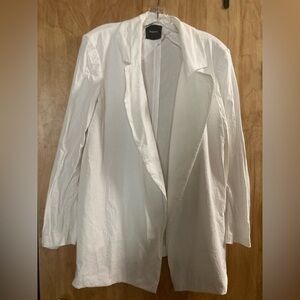 Theory White Linen Blend w/stretch Jacker/Blazer Sz M